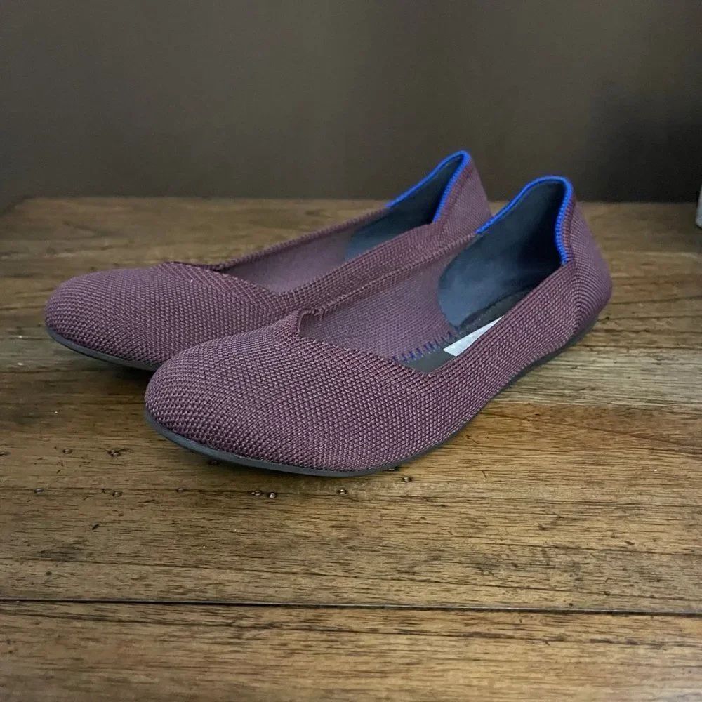 Rothy’s Port Wine Round Toe Retired Flats Shoes